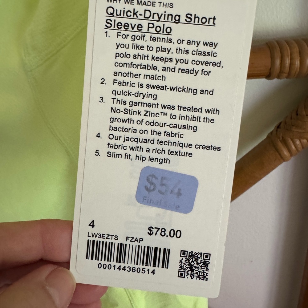 NWT Lululemon Neon Yellow Fitted Polo Tee - Picture 3 of 4